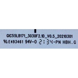 KIT DE LED'S PARA TV TCL ((12 PIEZAS)) / NUMERO DE PARTE GIC55LB172_3030F2.1D_V0.4_20200612 / 4C-LB5508-ZM06J / 4C-LB5508-ZM07J / 4C-LB5508-ZM08J / 210402 / GIC55LB172_3030F2.1D / PANEL LVU550NDJL / DISPLAY ST5461D12-5 VER.2.2 / 55S531 / 55S535